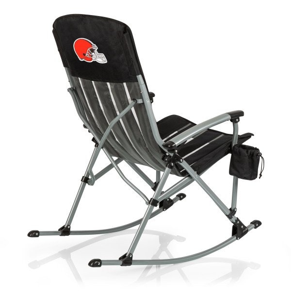Picnic Time Family Of Brands Cleveland Browns - Outdoor Rocking Camp Chair, (Black) 805-01-175-084-2 - main