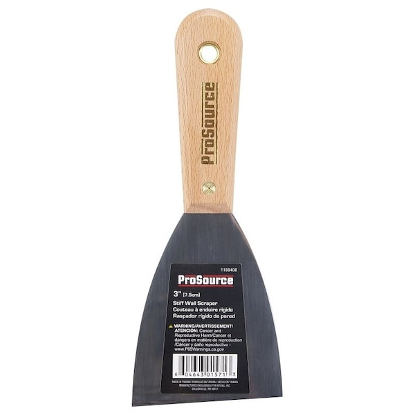 Prosource Wall Scraper, 3 in W Blade, Full-Tang Blade, HCS Stiff Blade, Rosewood Handle, Wood Handle, 7-3/4 in OAL 01571R - main