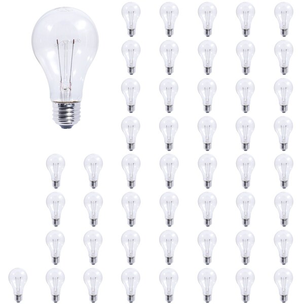 Bulbrite 25w Dimmable Clear A19 Incandescent Light Bulbs Medium (E26) Base, 2700K Warm White Light, 25PK 861944 - main