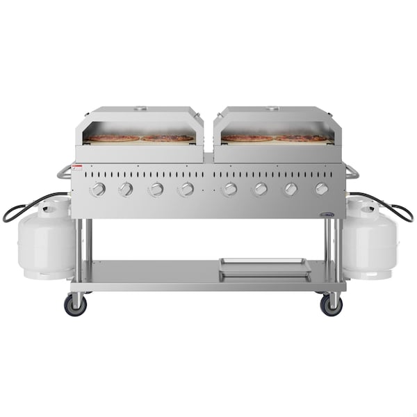 Koolmore 60 in. 8-Burner Commercial Outdoor Propane Gas Grill with Two 30 in. Pizza Ovens in Stainless-Steel CGKIT6-P30P30 - main