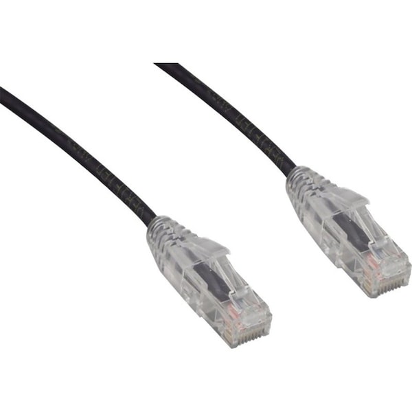 Enet CAT6 BLACK 4 FOOT SLIM 28AWG WITH CLEAR SNAGLESS MOLDED BOOT PATCH CABLE C6-BK-SCB-4-ENC - main