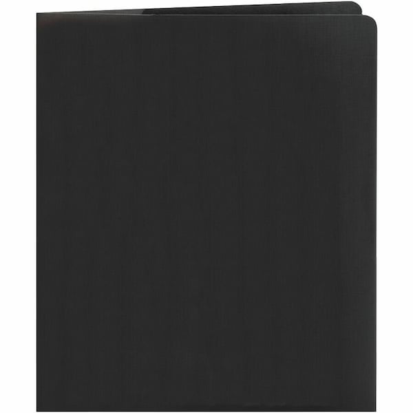 Smead Lockit Two-Pocket Folder, Leatherette Stock, 11 x 8-1/2, Black, 25/Box 87981 - main
