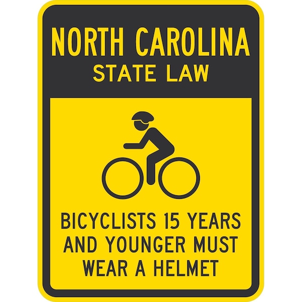 Lyle Bicyclists 15 Years And Younger Must Wear A Helmet (with Cyc, 18x24, Non-Reflective, Yellow G-11189-NA_18x24 - main
