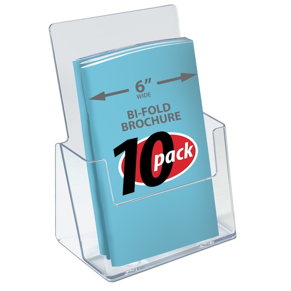 Azar Displays Clear Acrylic 6in x 9in Countertop Bifold Brochure Holder, 10PK 252015-10PK - main