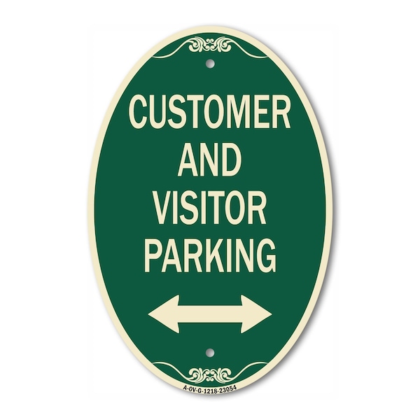 Signmission Reserved Parking Sign Customer and Visitor Pa, 12 In X 18 In Architectural, Heavy Gauge Aluminum A-OV-G-1218-23054 - main
