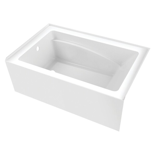 Kingston Brass 54" Acrylic Rectangular 3-Wall Alcove Tub, Left Hand Drain, Glossy White VTAM5436L22T - main