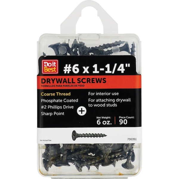 Do It Best Do it No.6x1-1/4'' Coarse Thread Phosphate Drywall Screw, 6 Oz. Pack 730351 - main