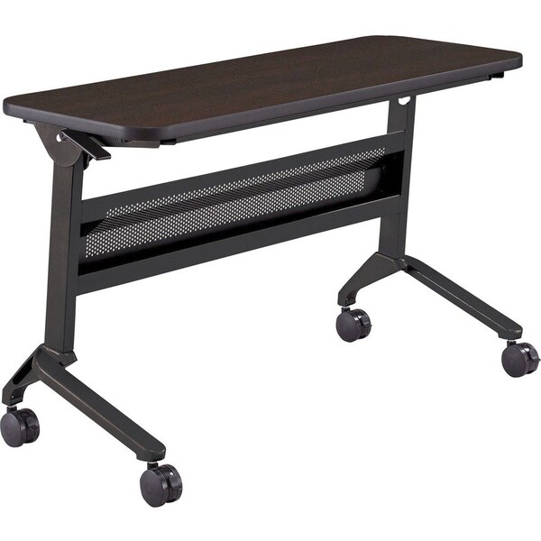 Safco Rectangle Flip-N-Go 18 x 48" Rectangular Training, 48 W, 18 L, 29 H, Laminate Top Top, Mocha LF1848TSLDCM - main