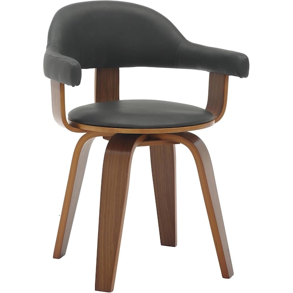 Leisuremod Modern Wooden Dining Chair, Walnut Color Frame in Black, Brivo Collection BC22BL - main