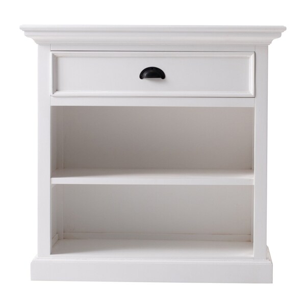 Homeroots Classic White Large Nightstand With Shelves 397624 - main