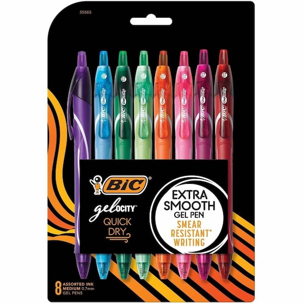 Bic America Gelocity Retractable Pen, Multi, 8PK BICRGLCGAP81AST - main
