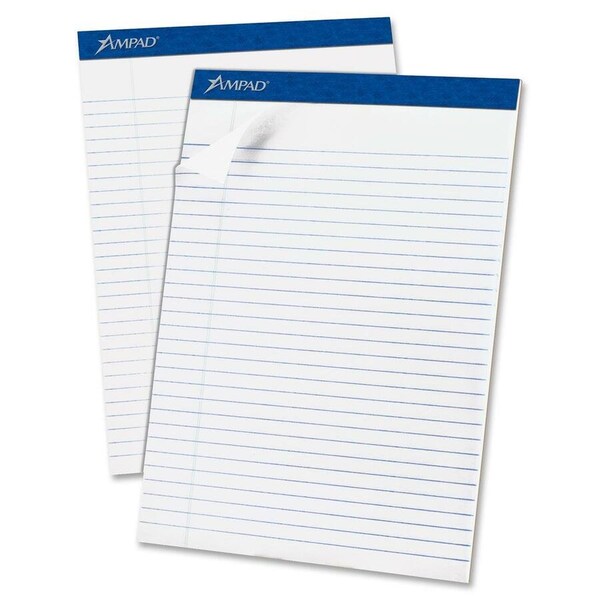 Esselte Recycled Legal Pad, 8-1/2" x 11-3/4", Wide Ruled, White, 50 Sheet/Pad, 12 Pads/Pack 20170 - main