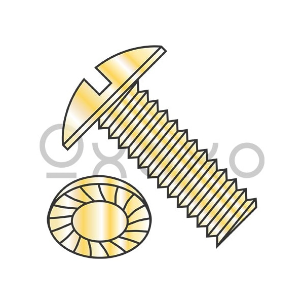 Oxoxo 5/16-18X1 Slotted Truss Serrated Machine Screw Fully Threaded Zinc Yellow, 1250PK 468144 - main
