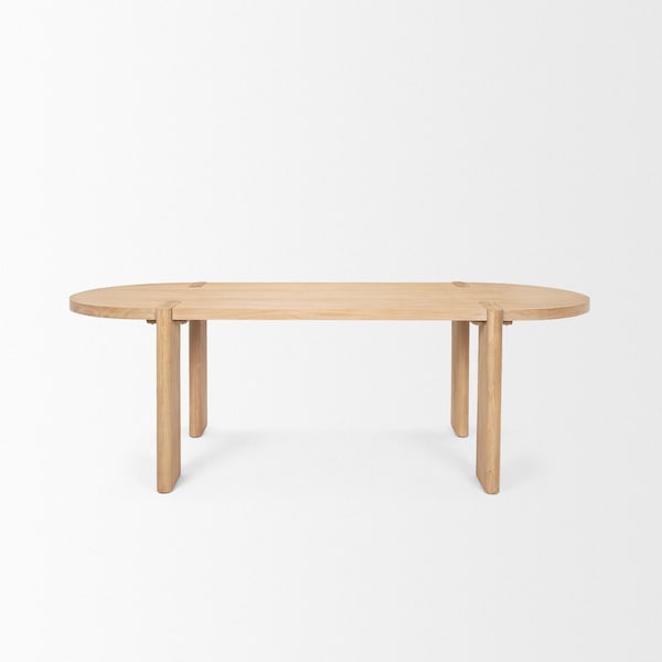 Homeroots 91" Light Brown Wood Oval Dining Table 604024 - main