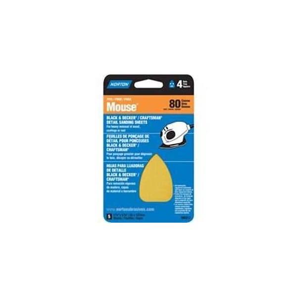 Norton Co 0 Sanding Sheet, 3 in W, 7 in L, 80 Grit, Coarse 2317 - main