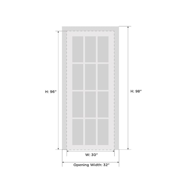 Sartodoors French Interior Door, 30" x 96", White QUADRO4112ID-WS-3096 - main