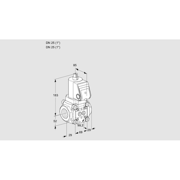 Honeywell Kromschroder Magnetic Relief Valve - VAN2T25N/NQ, Gas/Air, 15-40 DN, 200/1000 mbar KS88030706 - main