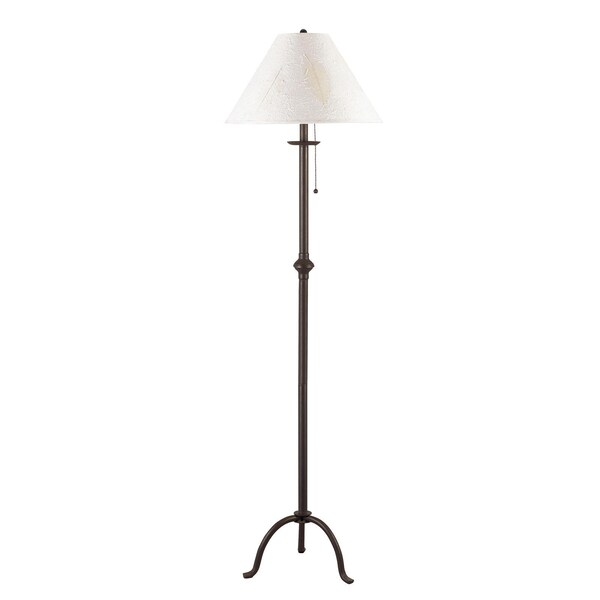 Homeroots 57" Black Traditional Shaped Floor Lamp With White Empire Shade 526340 - main