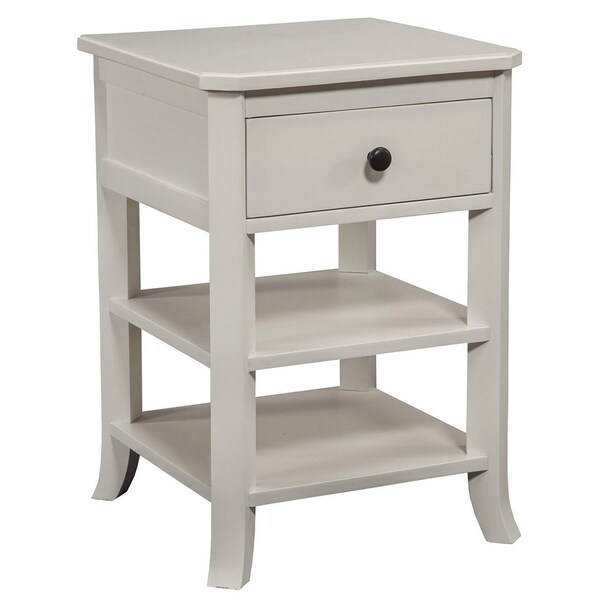 Homeroots 26" Solid Wood and Wood Square One Drawer Nightstand 399268 - main