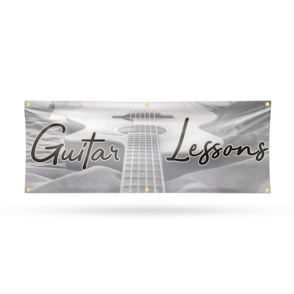 Signmission Guitar Lessons, 24 Inch x 72 Inch, Vinyl Banner B-72-30681 - main