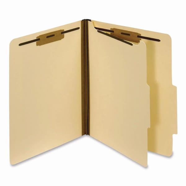 Pendaflex Top Tab Classification Folders, 2/5-Cut Tab, Exp 1.75", 1 Divider, 4 Fasteners, Letter, Manila, 10PK 23700P - main