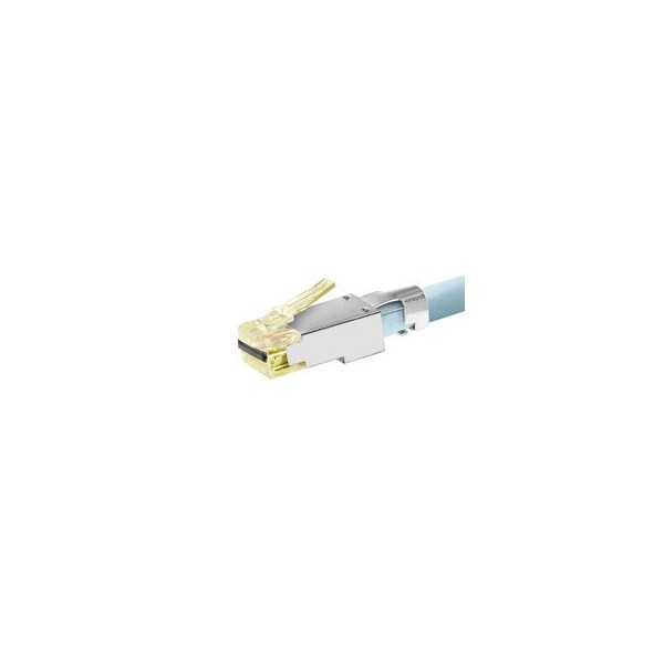 Cable Wholesale Simply45 ProSeries Shielded Cat6a Pass Through RJ45 Crimp Connectors, FPE, Yellow Tint, Hi/Lo S45-1755P - main