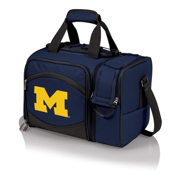 Picnic Time Family Of Brands NCAA Michigan Wolverines Malibu Cooler Picnic BasketNavy Blue with Black Accents 508-23-915-344-0 - main