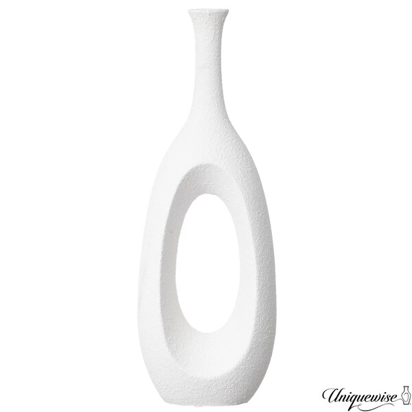 Uniquewise 30-Inch Frosted White Fiberglass Tall Floor Vase - Decorative Vase for Modern Home Decor QI004677.S - main