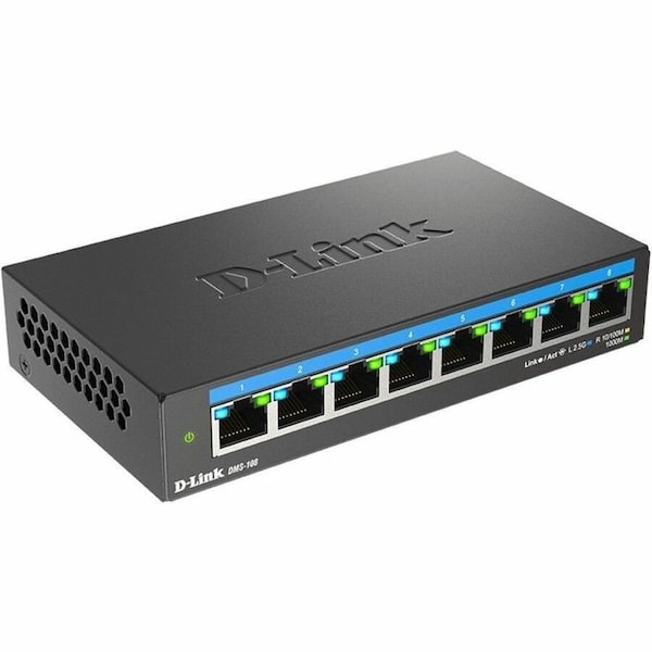 D-Link 8-PORT UNMANAGED MULTI-GIGABIT ETHERNET DESKTOP SWITCH DMS-108 - main
