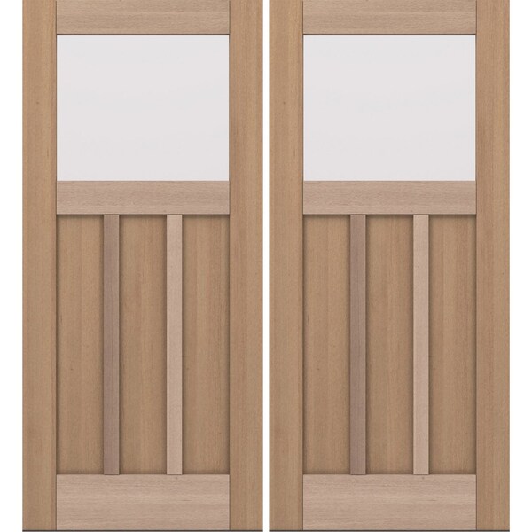 Doornmore CRF-P3G1, 74.5" x 82" ( 2x36" Door) Left Hand, Mahogany Top View Exterior Door CRF-P3G1-SW-3680_2_LI - main