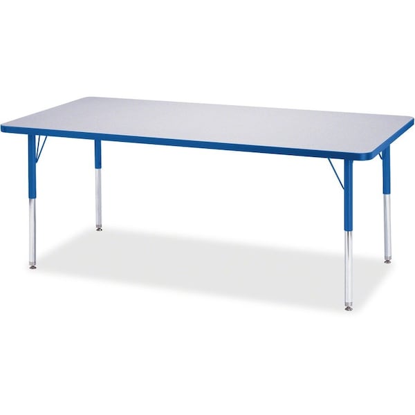 Jonti-Craft Berries Rectangle Activity Table, 30 in. x 72 in., E-height, Freckled Gray/Blue/Gray 6413JCE003 - main