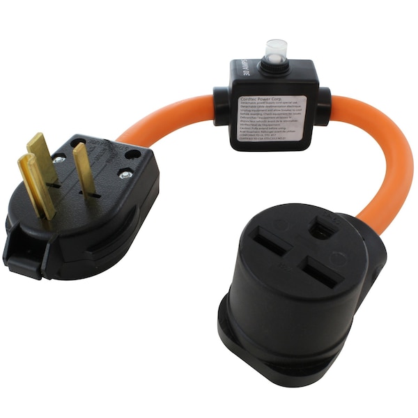 Ac Works 6-50P to 6-30R Adapter, 1.5 ft, 30A Breaker-Protected, Heavy-Duty STW S650ICB630 - main