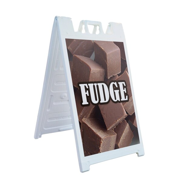 Signmission Fudge, A-Frame & 2 Decals Installed, Heavy-Duty Plastic Frame SBHD-D-2436-Fudge - main