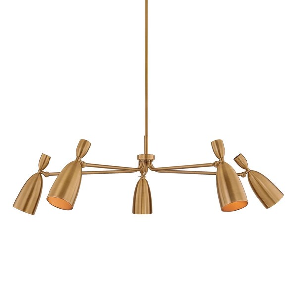 Troy Lighting Spade 5 Light Chandelier, Patina Brass, 49.25 In x 15 In F4050-PBR - main