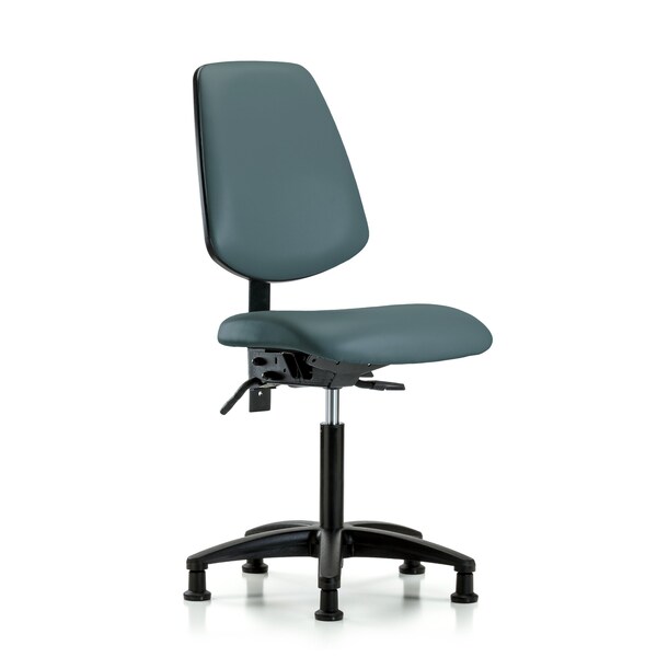 Blue Ridge Ergonomics Medium Bench Chair No Arms, 22" to 29" Height, Vinyl, Colonial Blue BR-VMBCH-MB-RG-T1-A0-NF-RG-8546 - main