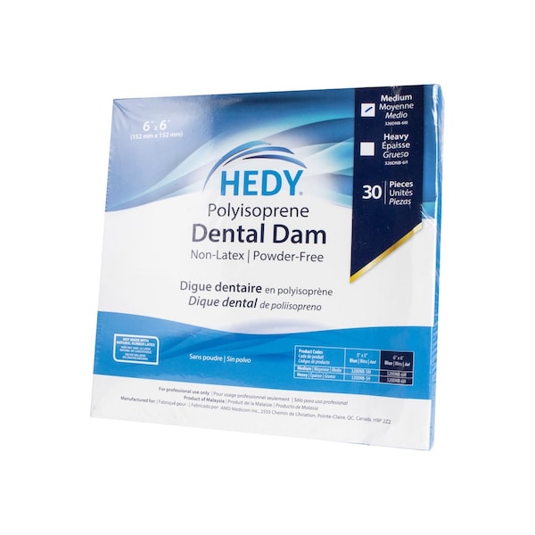Hedy Polyisoprene Dental Dam, 6"x6", Medium, 30PK 320DNB-6M - main
