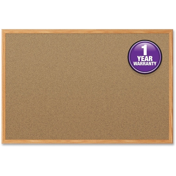 Quartet Cork Bulletin Board 3ft.x2ft., Oak Finish Frame 85366 - main