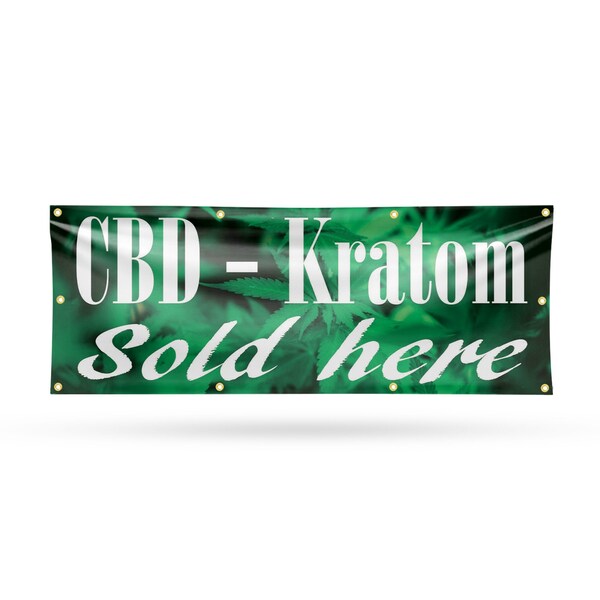 Signmission CBD and Kratom Sold Here, 36 Inch x 96 Inch, Vinyl Banner B-96-30508 - main
