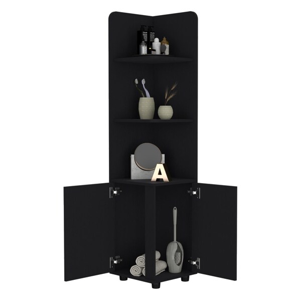 Homeroots 15" Black Wood Freestanding Bathroom Vanity 564774 - main