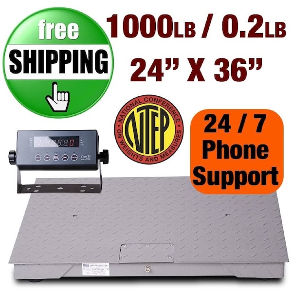 Prime Systems New Prime Scales Industrial Floor scale 24x36 Warehouse Pallet 1000 lbs PS-1k2436-gray - main
