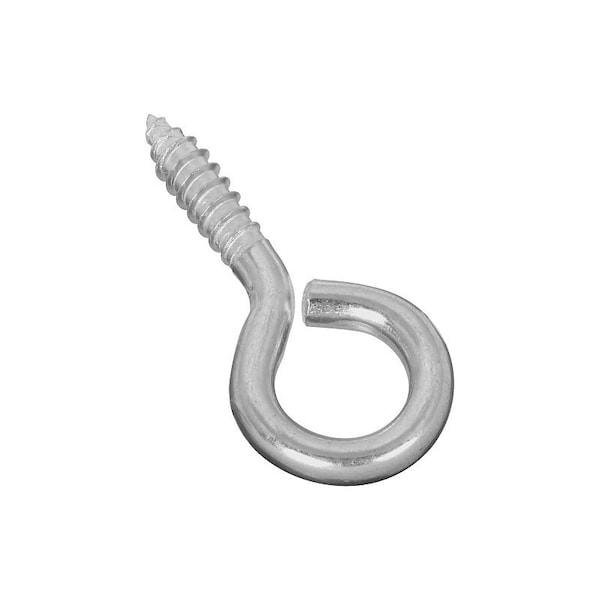 National Hardware Screw Eye, No 2, 1.12 in L Thread, 2.62 in OAL, 115 lb Working Load, Steel, Zinc N185-991 - main