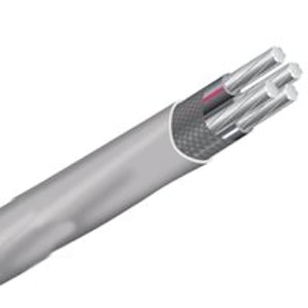 Southwire Service Entrance Cable, 4 Conductor, Aluminum Conductor, PVC Insulation, Gray Sheath, 600 V 2/2/2/4AX500 - main
