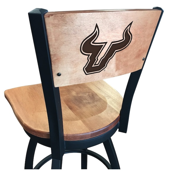 Holland Bar Stool Co 36" Blk Wrinkle South Florida Swivel Bar Stool, Laser Engraved Back L03836BWMedMplASouFlaMedMpl - main