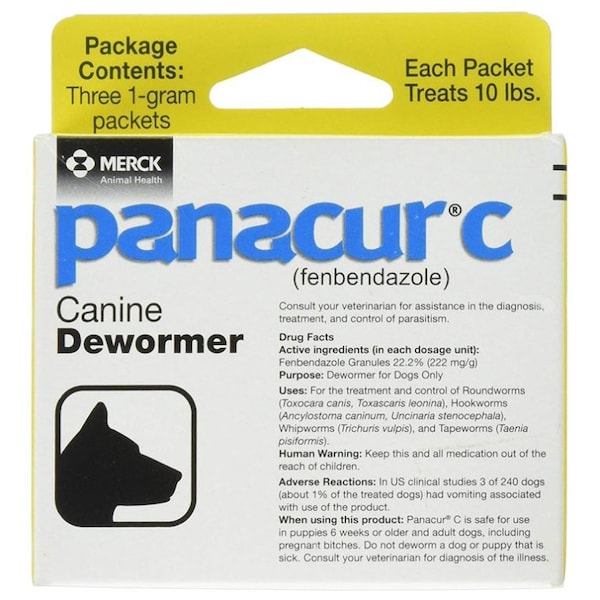 Merck Panacur C Canine Dewormer 1gm packet (10lbs), 30PK 18471243 - main