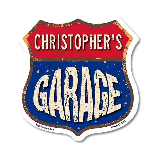 Signmission Christopher's Garage, 12 Inch X 12 Inch, Aluminum Metal Sign SHI-A-12-383-CHRISTOPHER - main