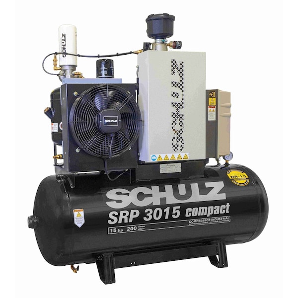 Schulz 15HP / 60 gallons - 51 CFM - Rotary Screw Compressor Open Cabinet - 460V Three Phase 970.3454-460 - main