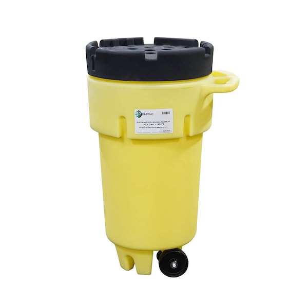 Enpac 50-Gallon Wheeled Poly SpillPack Drum, Yellow Base with Black Slip-Top Lid 1159-YE - main