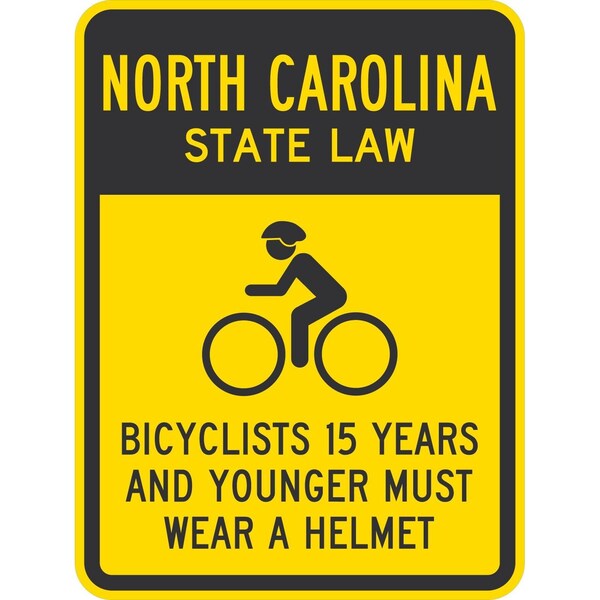 Lyle Bicyclists 15 Years And Younger Must Wear A Helmet (Cyc, 18x24, High Intensity Prismatic, Yellow G-10786-HI_18x24 - main