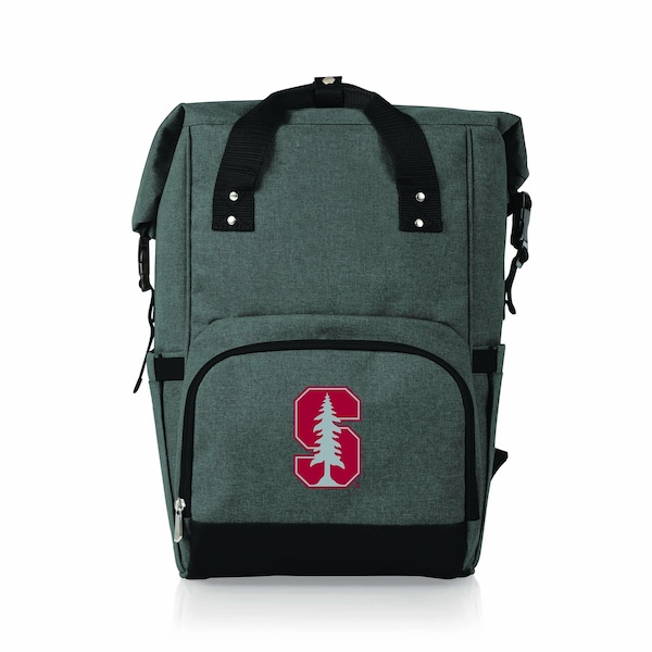 Picnic Time Family Of Brands NCAA Stanford Cardinal On The Go Roll-Top Backpack CoolerHeathered Gray 616-00-105-536-0 - main