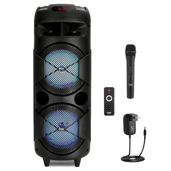 Pyle Pyle Outdoor Bluetooth Speakers, 300W PA System, 8" Rechargeable Speaker with Microphone, Karaoke PPHP2845B - main